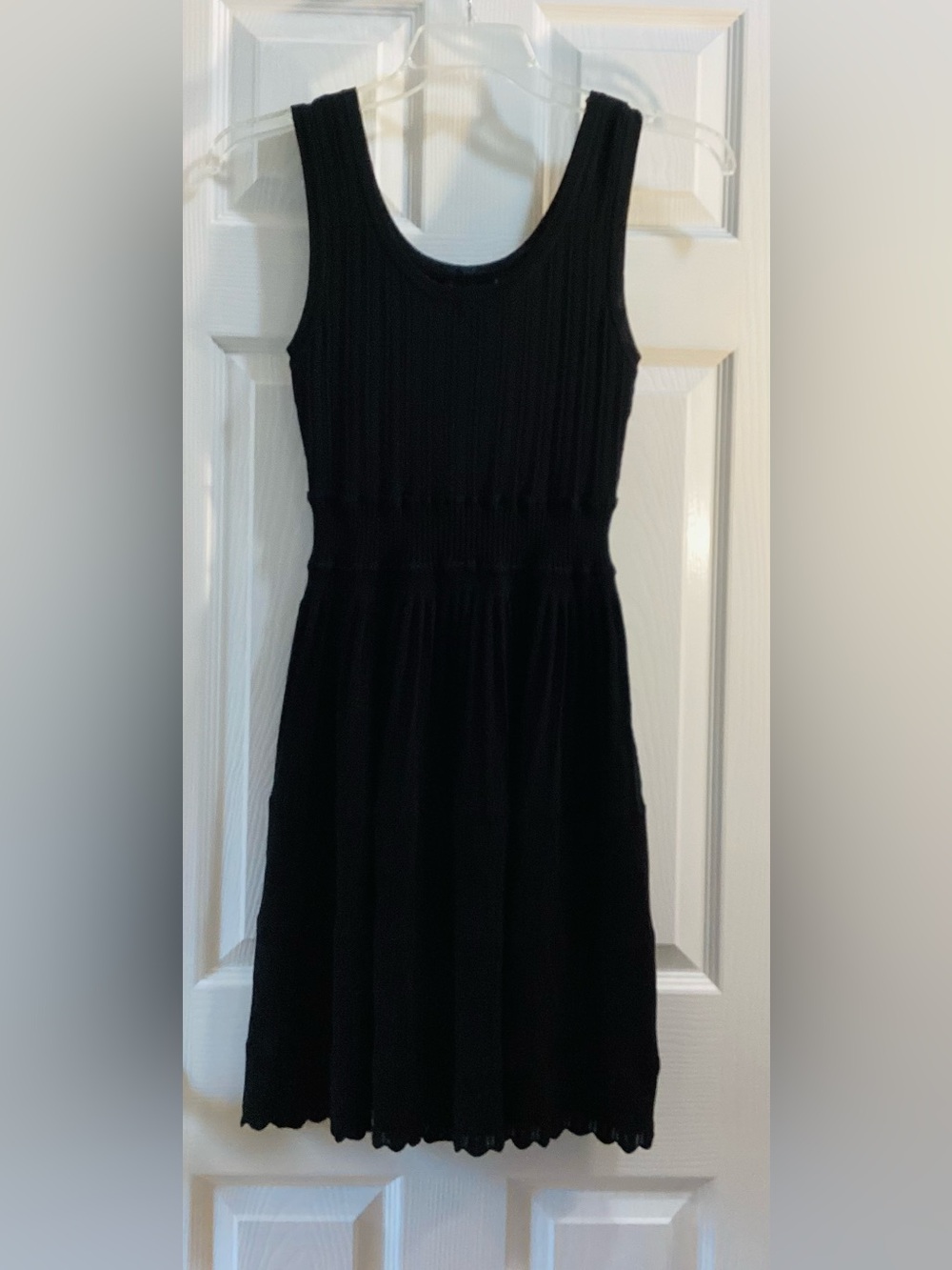 Source Unknown Black Ribbed Sleeveless Mini Dress